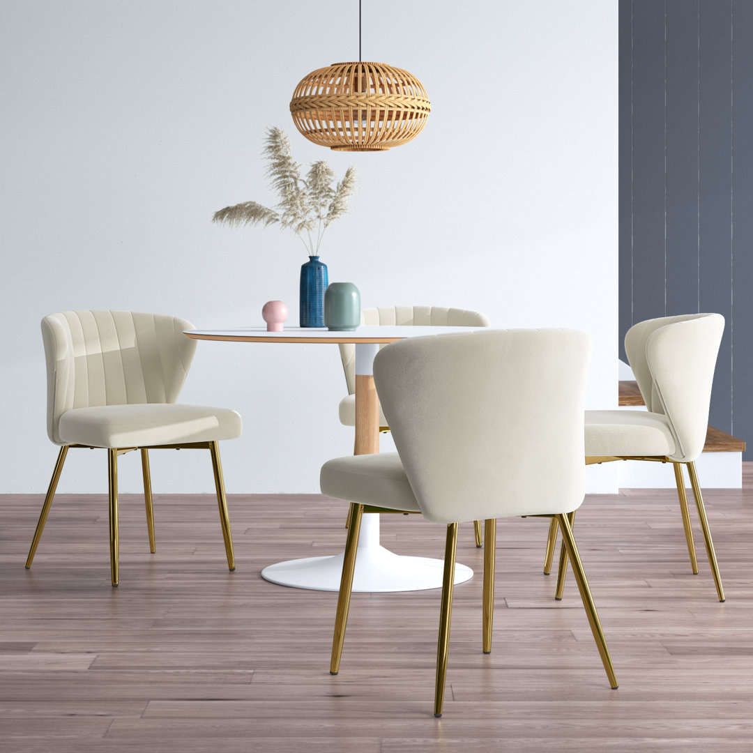 Axia Modern Tufted Velvet Wing Back Side Chair